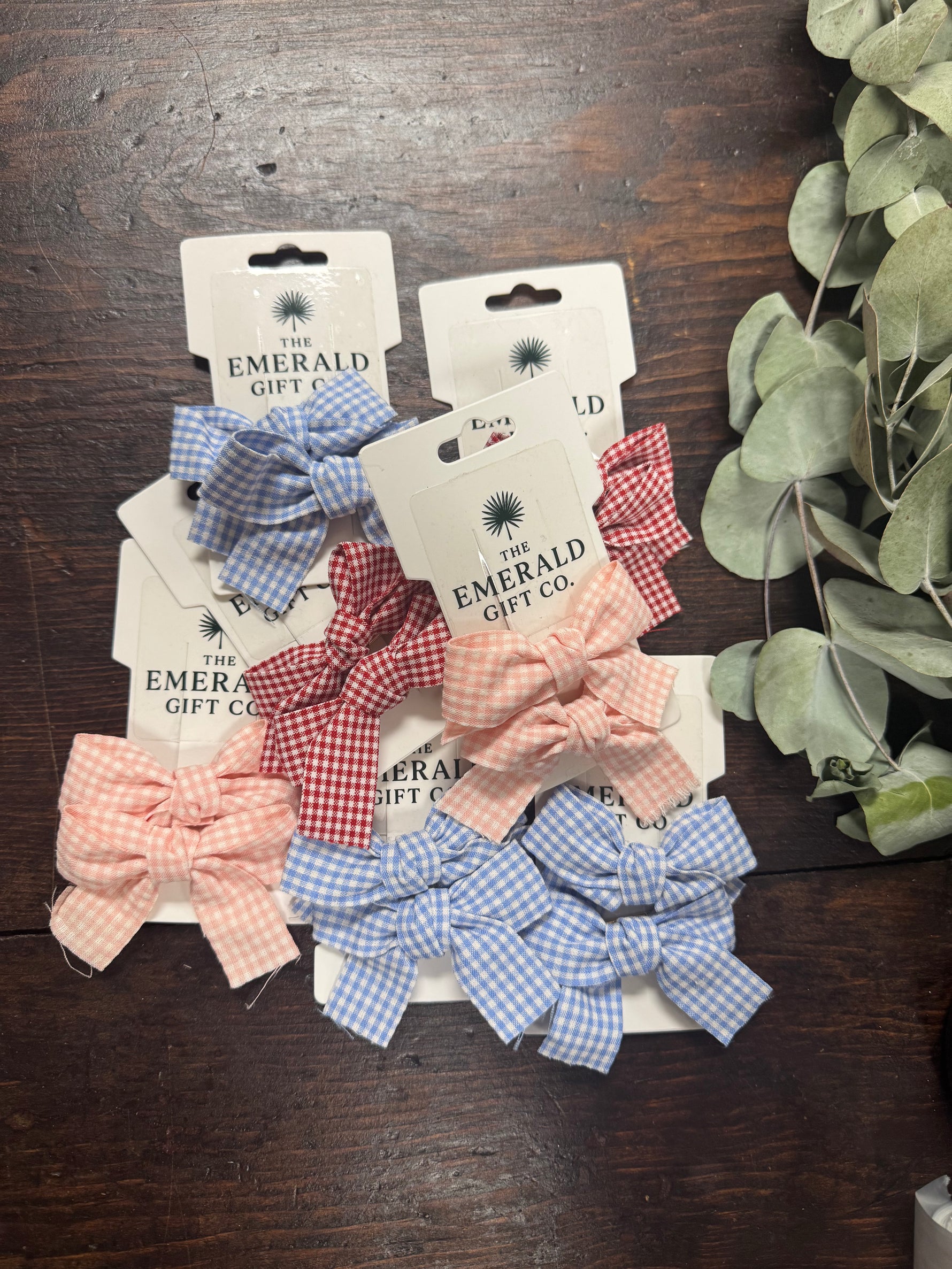 Double Gingham Pig-Tail Bows - Assorted