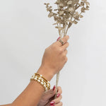 18K Gold PVD Stainless Steel Mixed Metal Triple Intertwined Ring