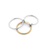 18K Gold PVD Stainless Steel Mixed Metal Triple Intertwined Ring