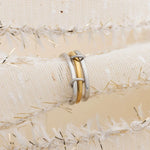 18K Gold PVD Stainless Steel Mixed Metal Triple Intertwined Ring