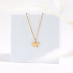 18K Gold Pvd Stainless Steel Ribbon Bow Charm CHARM ONLY