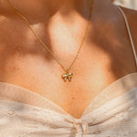 18K Gold Pvd Stainless Steel Ribbon Bow Charm CHARM ONLY