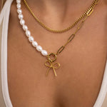 18K Gold Pvd Stainless Steel Thin Bow Charm CHARM ONLY