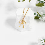 18K Gold Pvd Stainless Steel Thin Bow Charm CHARM ONLY