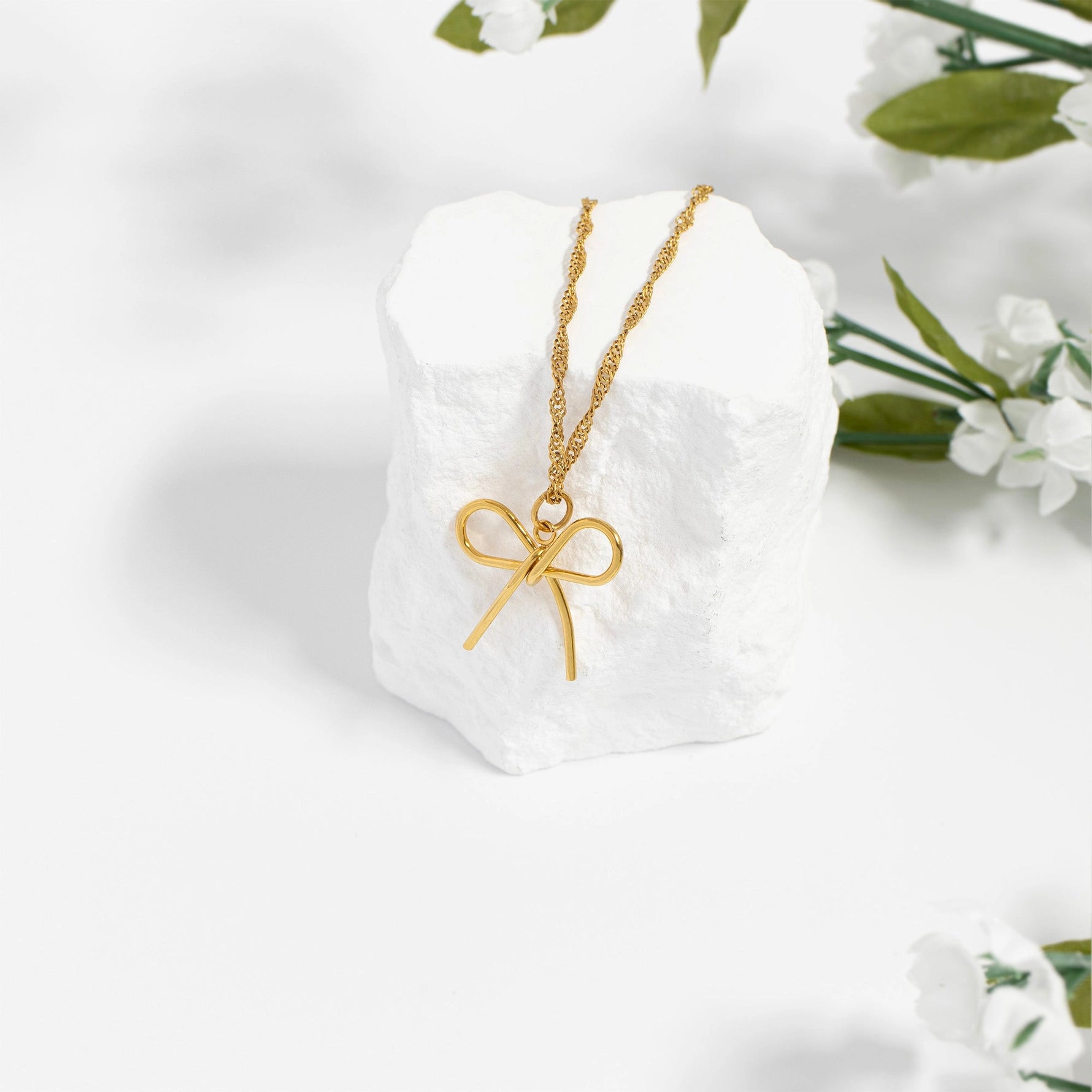 18K Gold Pvd Stainless Steel Thin Bow Charm CHARM ONLY