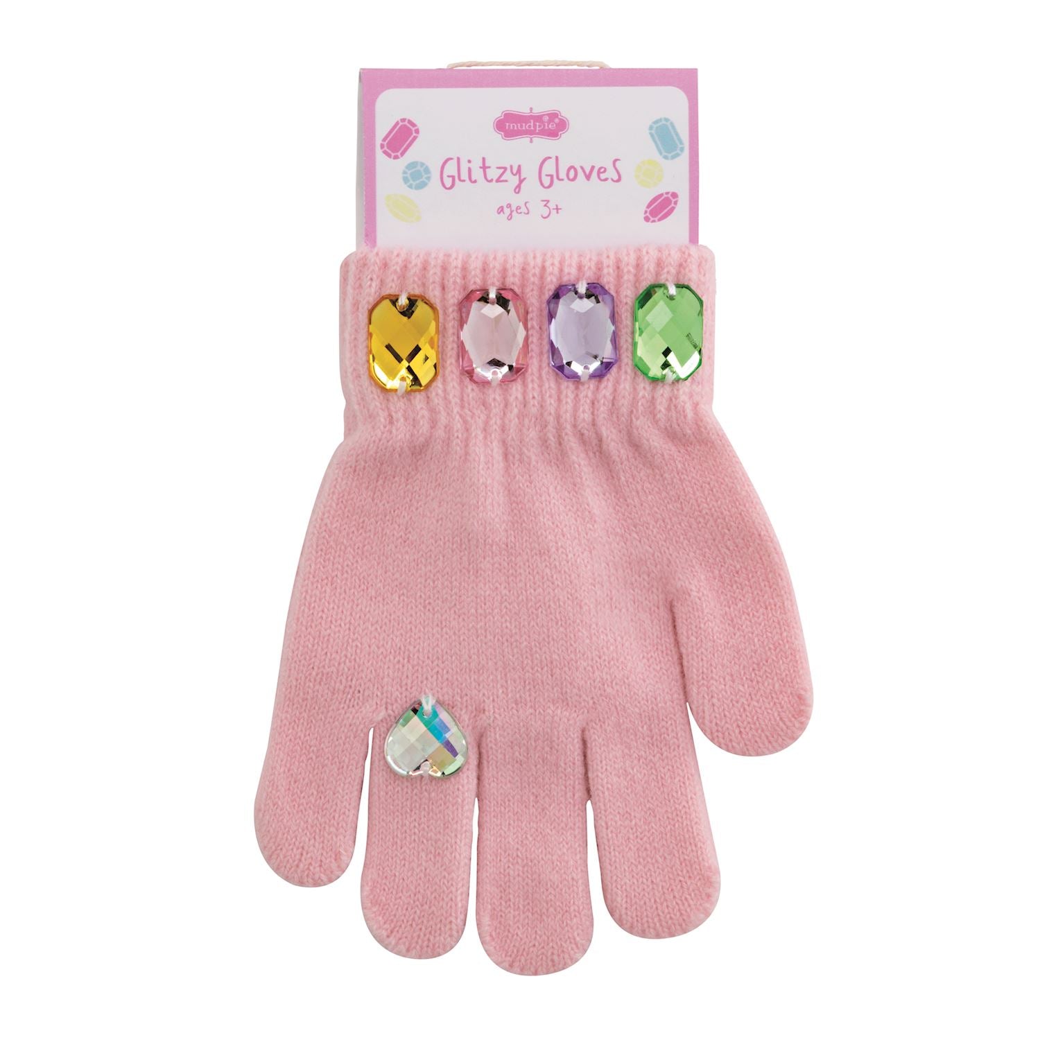 MUD PIE Pink Glitzy Gloves