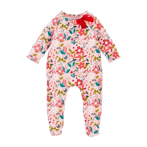 Mud Pie Poinsettia Baby Sleeper And Headband Set 3-6 months