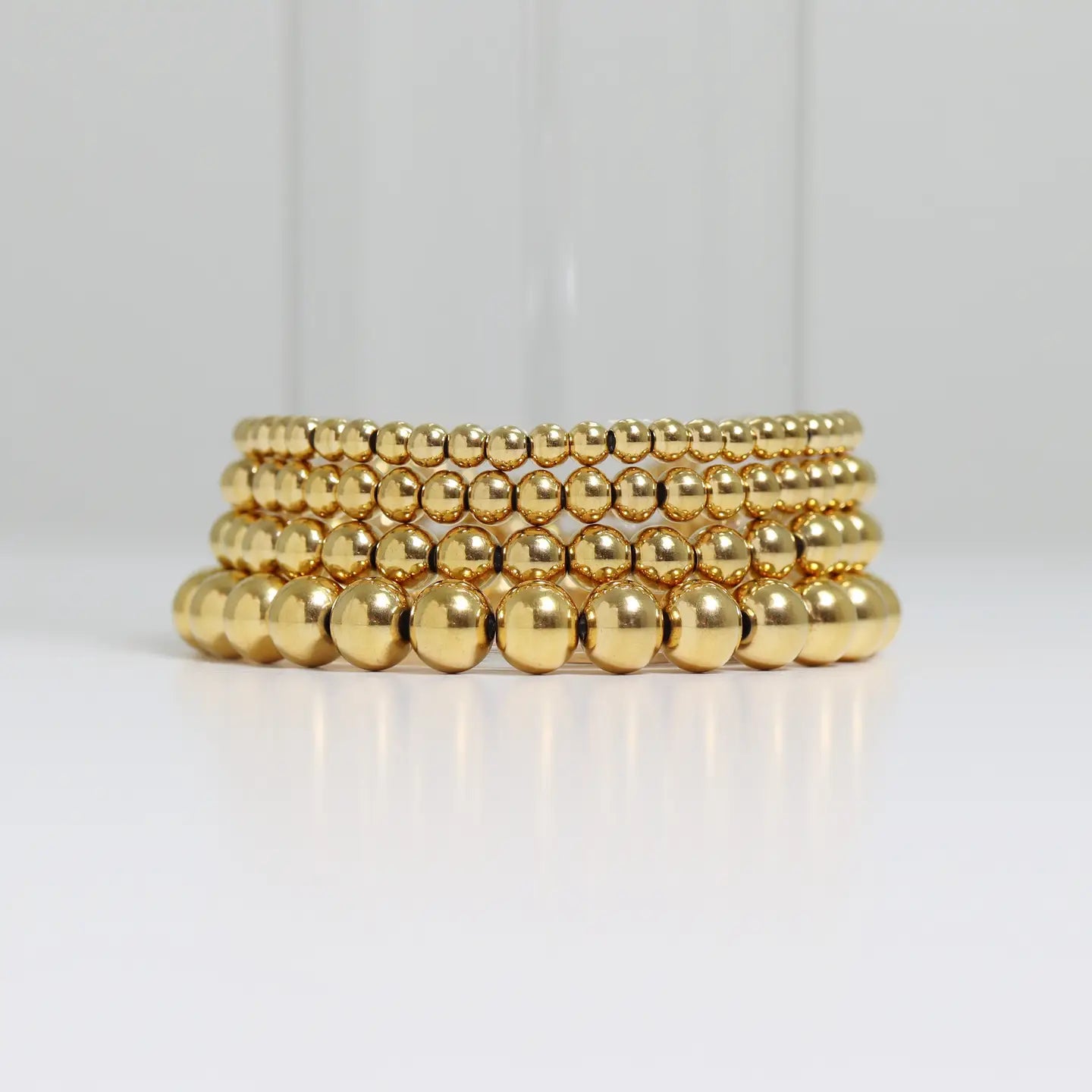 Gold Beaded Stretch Bracelet 5mm