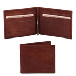 TL Exclusive Leather Card Holder with Money Clip - Brown