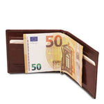 TL Exclusive Leather Card Holder with Money Clip - Brown