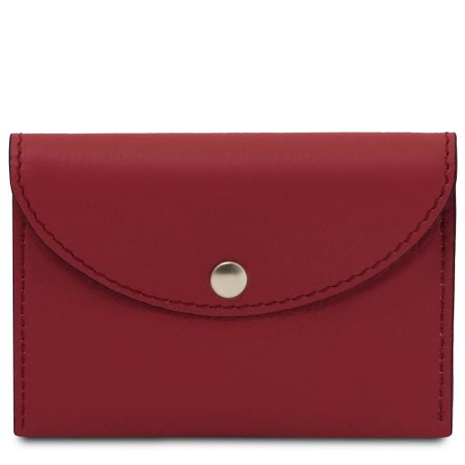 TL Leather Business Card / Credit Card Holder -Red