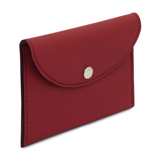 TL Leather Business Card / Credit Card Holder -Red