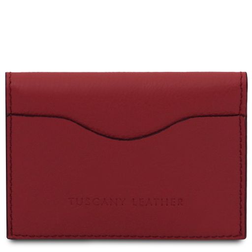 TL Leather Business Card / Credit Card Holder -Red