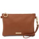 Soft Leather Clutch - cognac