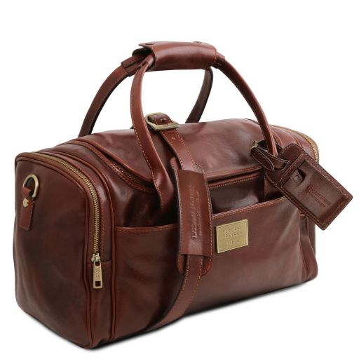 TL Voyager Travel Leather bag With Side Pockets