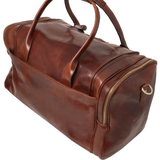 TL Voyager Travel Leather bag With Side Pockets