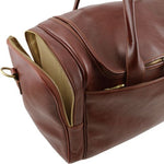 TL Voyager Travel Leather bag With Side Pockets