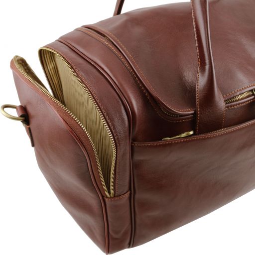 TL Voyager Travel Leather bag With Side Pockets