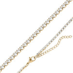 Stainless Steel Gold Cubic Zirconia Tennis Chain Necklace