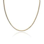 Stainless Steel Gold Cubic Zirconia Tennis Chain Necklace
