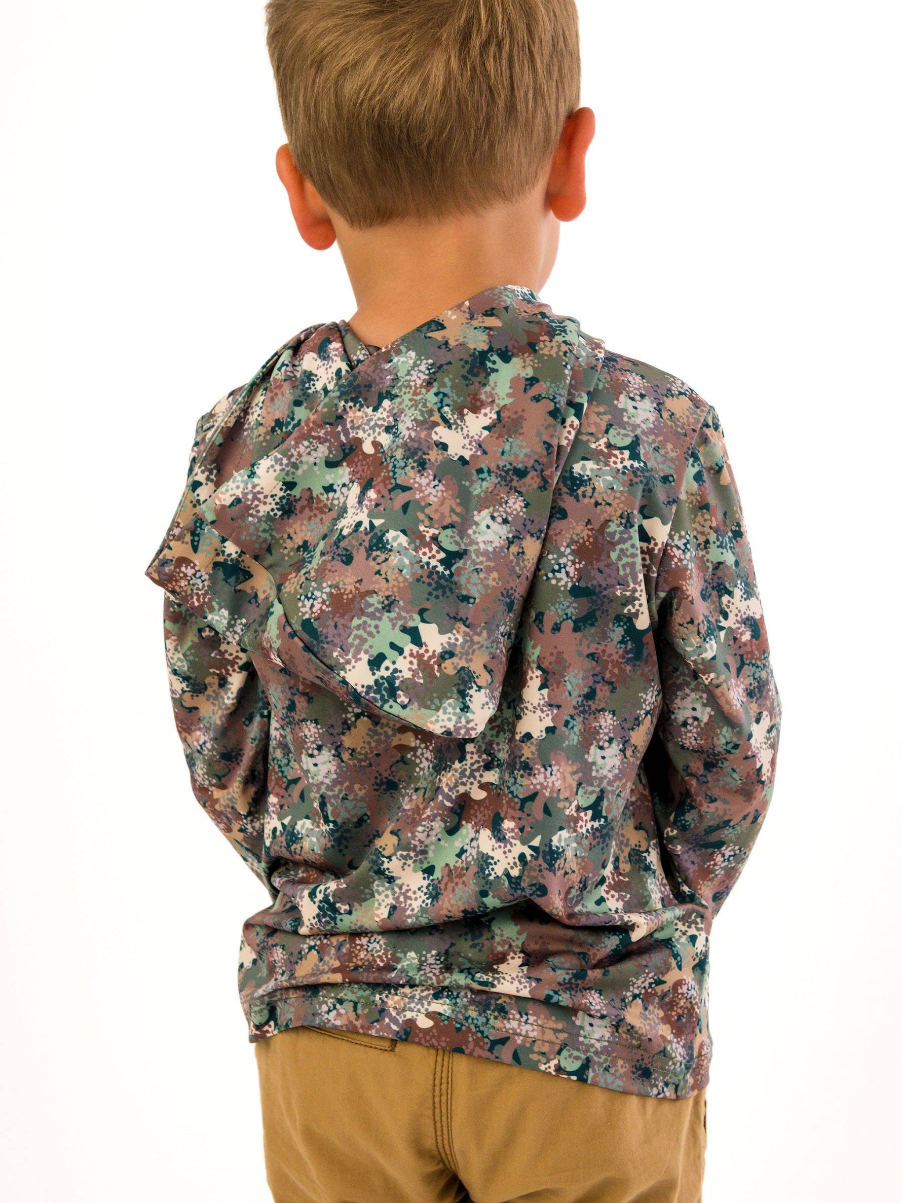Boys Classic Camo Performance Hooded Shirt: Multi-Color / 4T