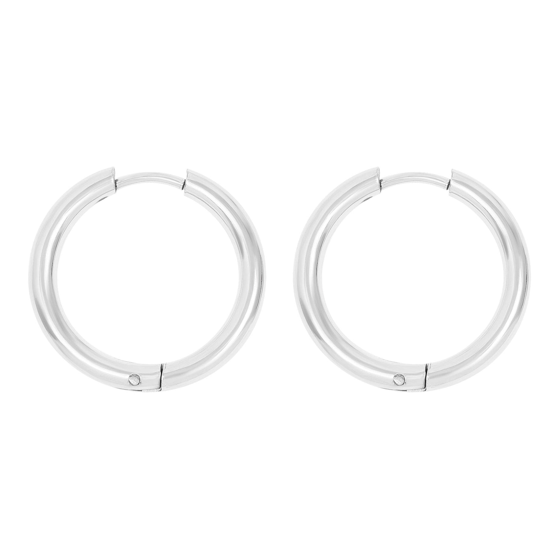 18K Gold PVD Stainless Steel Circle Huggie Hoop Earrings: Gold / 18mm