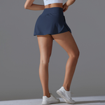 Women's Athletic Faux two-piece Quick-Dry Tennis Skirt: Blue / S