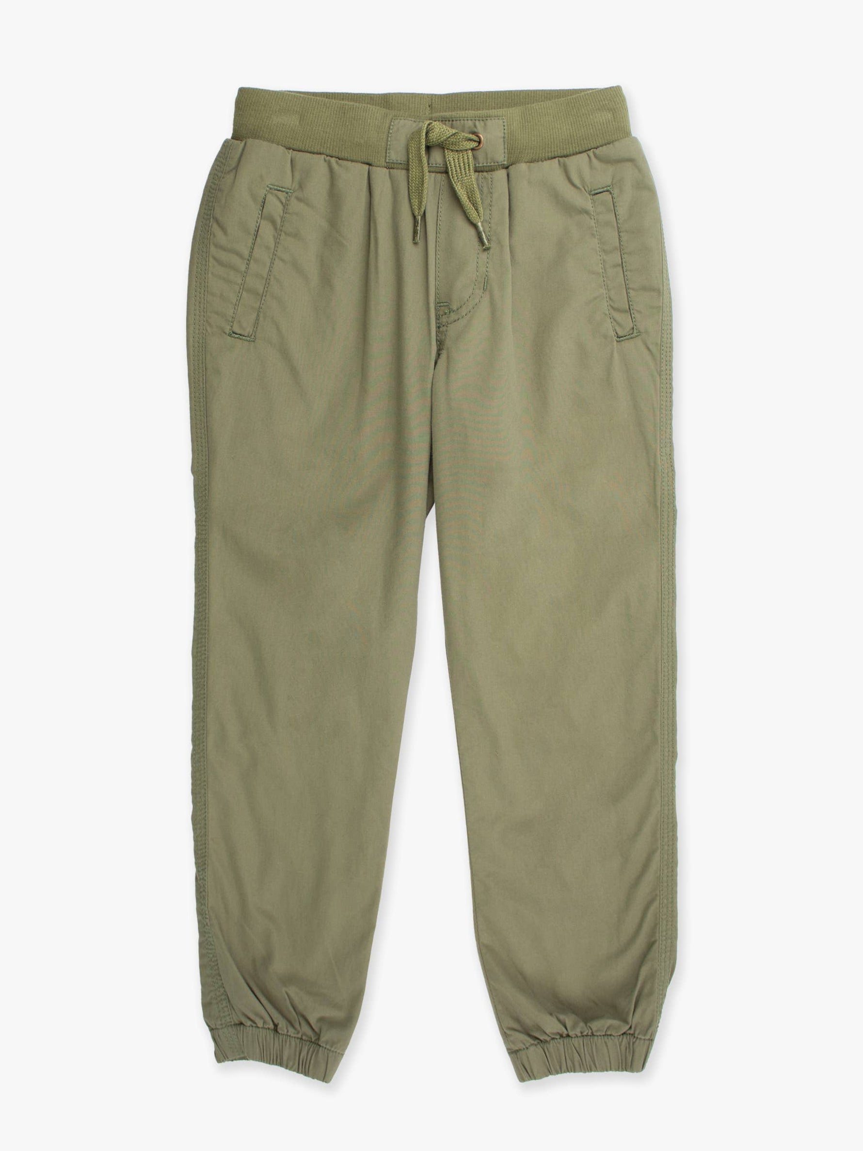 Boys Dusty Olive Jogger Pants: Green / 4T