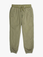 Boys Dusty Olive Jogger Pants: Green / 2T