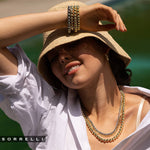 Sorrelli 10K Gold Plated Metal Beaded Tennis Necklace, 16-20in: Metallic