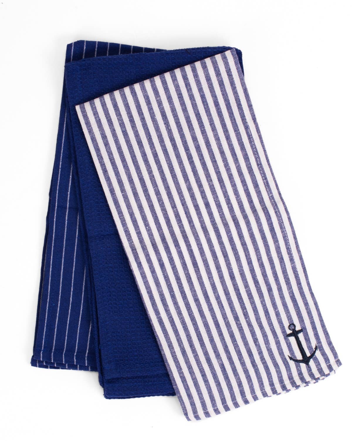 Anchor Hand Towel Set   Navy/Soft White   20x28   Set of 3