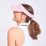 Country Club Visor: Pink With Crossed Racquets White