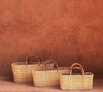 Reed Storage baskets - leather handles: Small
