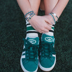 "Game Day" Green, White & Black Hair Tie Bracelets
