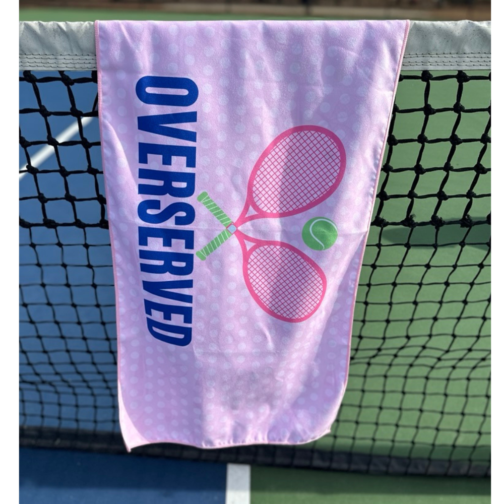 Over Served Tennis Double-Sided Microfiber Athletic Towel