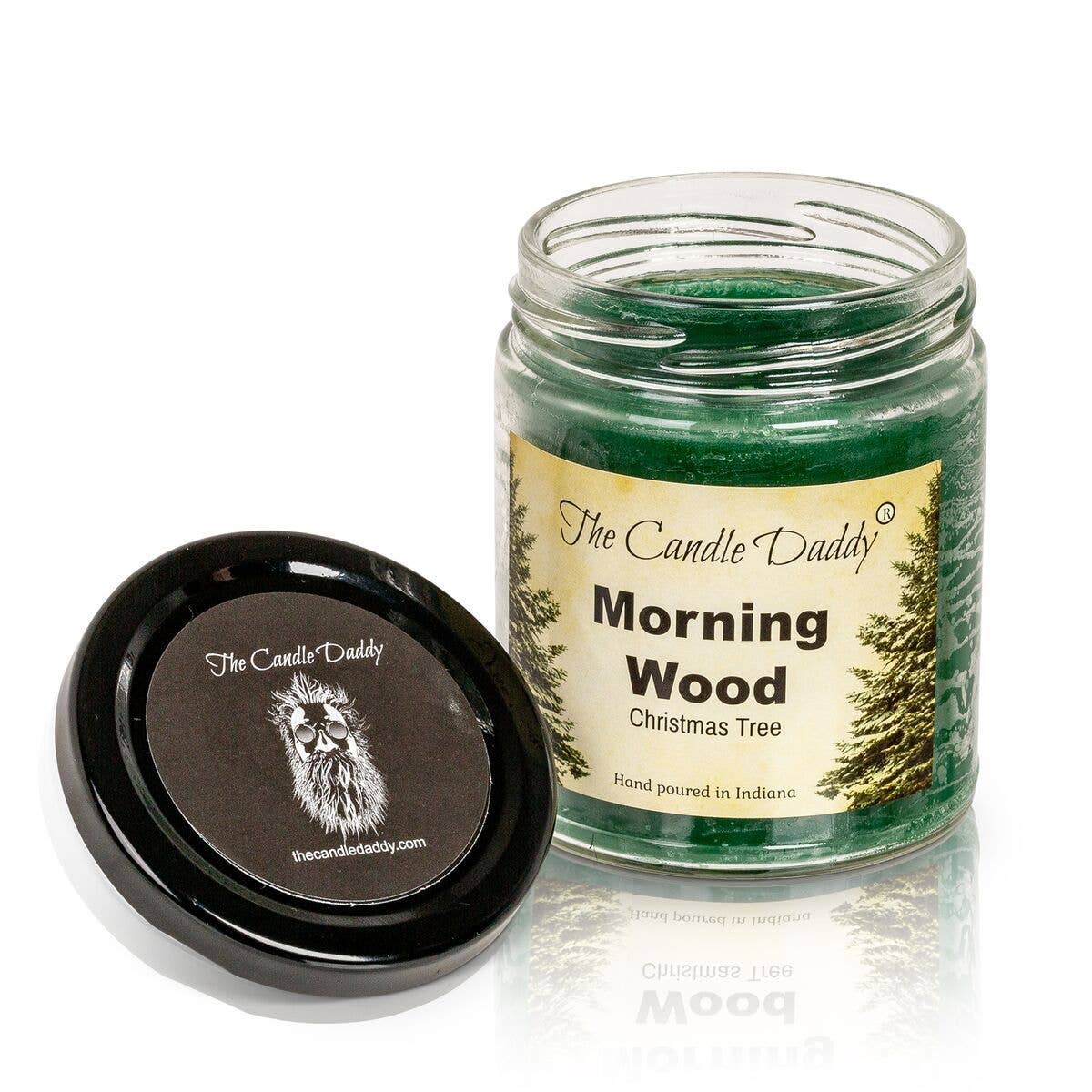 Morning Wood Christmas Holiday Candle - Funny Blue