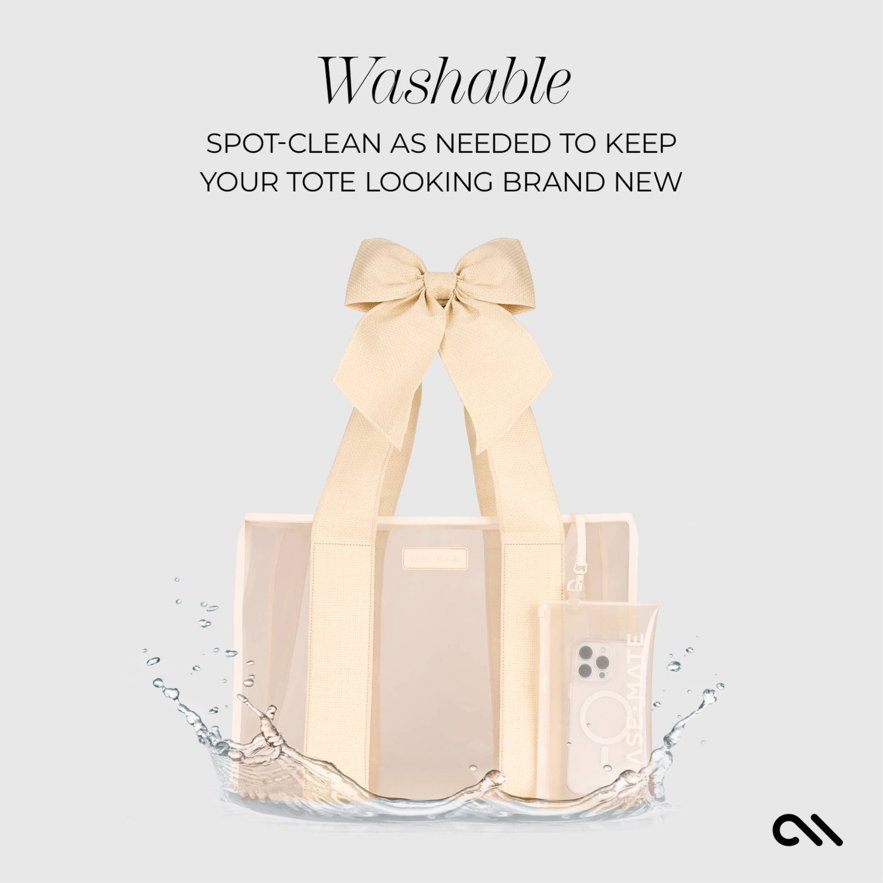 Special Edition Bow Ecru Raffia Jelly Tote With Phone Pouch