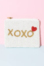 Xoxo Heart Beaded Coin Purse