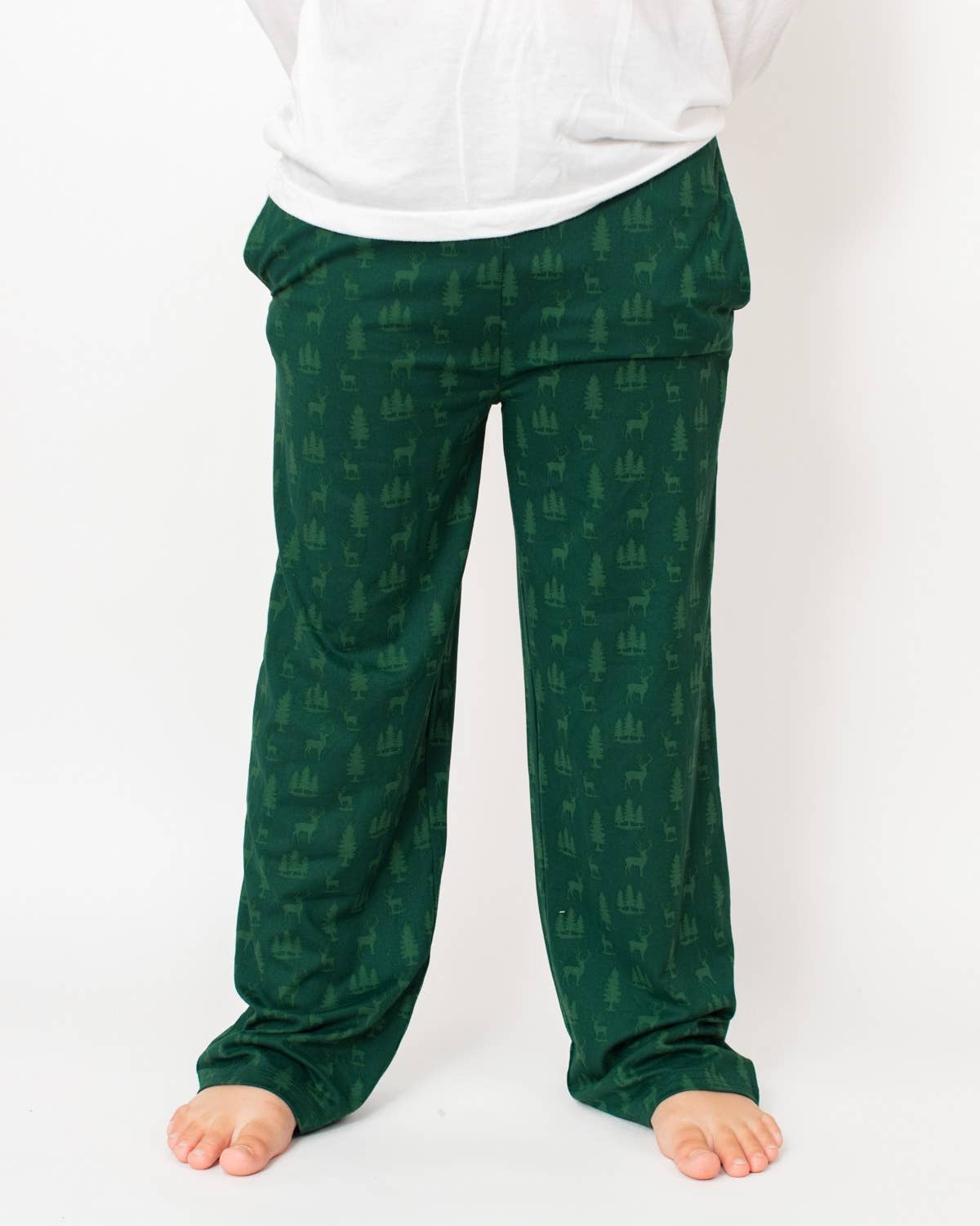 Youth Woodsy Deer Sleep Pants   Hunter Green/Dark Green   -Asst.: Small (6-7)