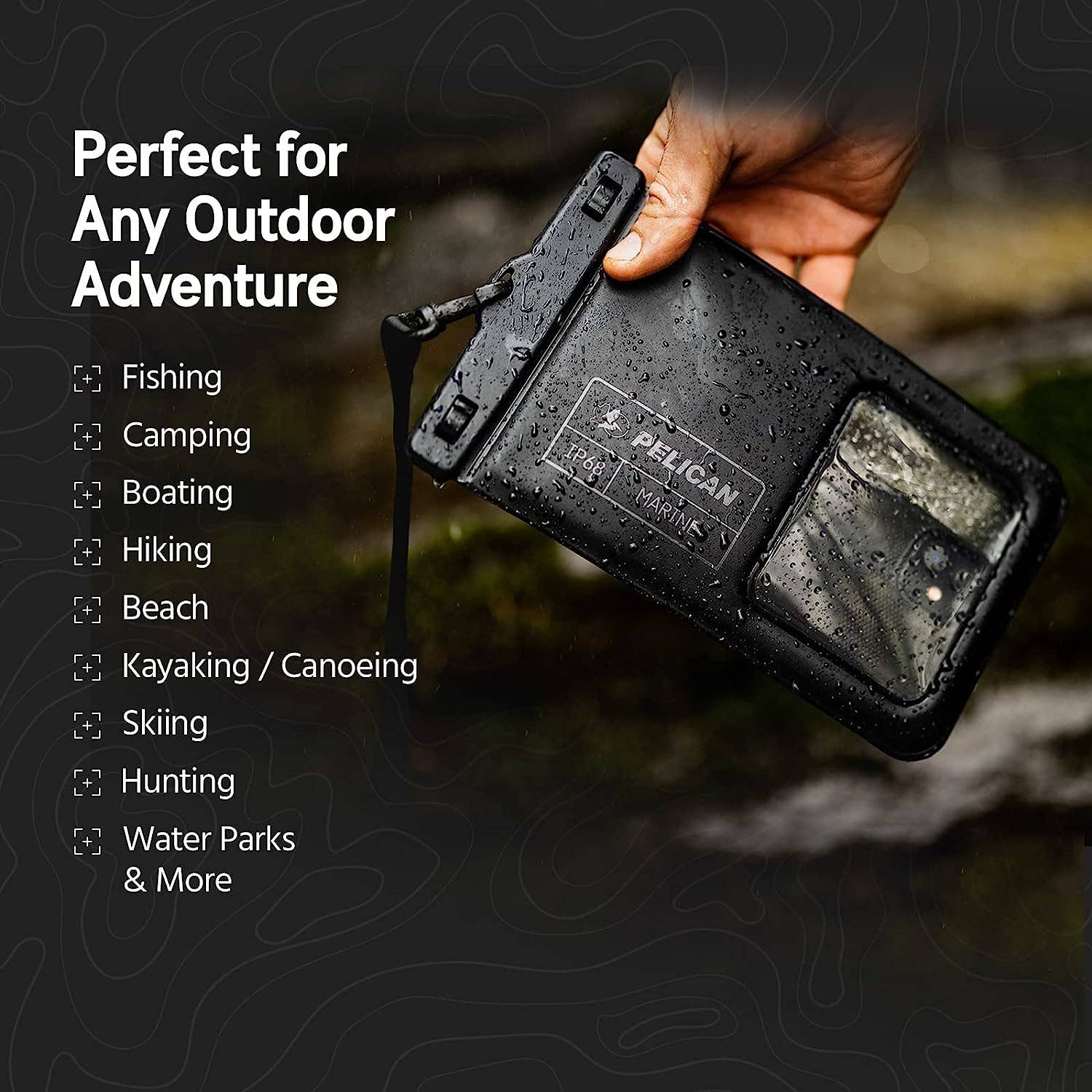 Pelican Marine Waterproof Floating Phone Pouch: Stealth Black