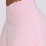 Women's Tennis Set:Halterneck Tank Top And Cross-Waist Skirt: Pink / S
