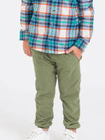 Boys Dusty Olive Jogger Pants: Green / 4T