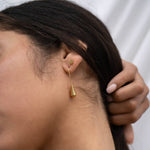 18K Gold PVD Stainless Steel Drop Earrings : Gold
