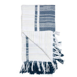 Genevieve 50x70" Indoor/Outdoor Recycled Woven Throw Blanket: Blue