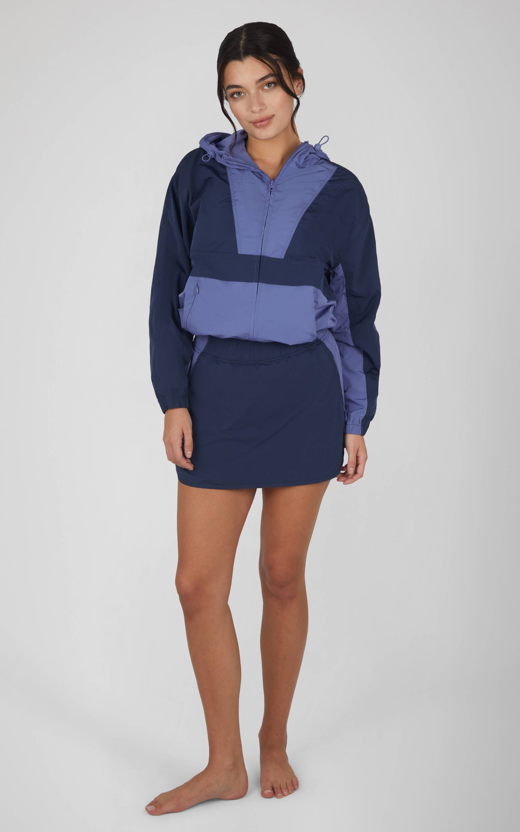 Women's Radiant Color Block Skort with Pockets: GARDENIA/NACREOUS CLOUD