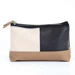 Hollis Travel Cosmetic   White/Black/Taupe   8..5x5x3