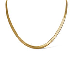 18K Gold Stainless Steel Herringbone Chain Necklace: 16" / 3mm