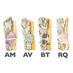 Sage Bundle W/ Gemstone And Palo Santo: Rose Quartz