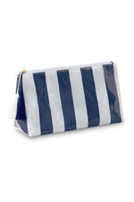 Striped Print Large Capacity Clear Makeup Bag: Red
