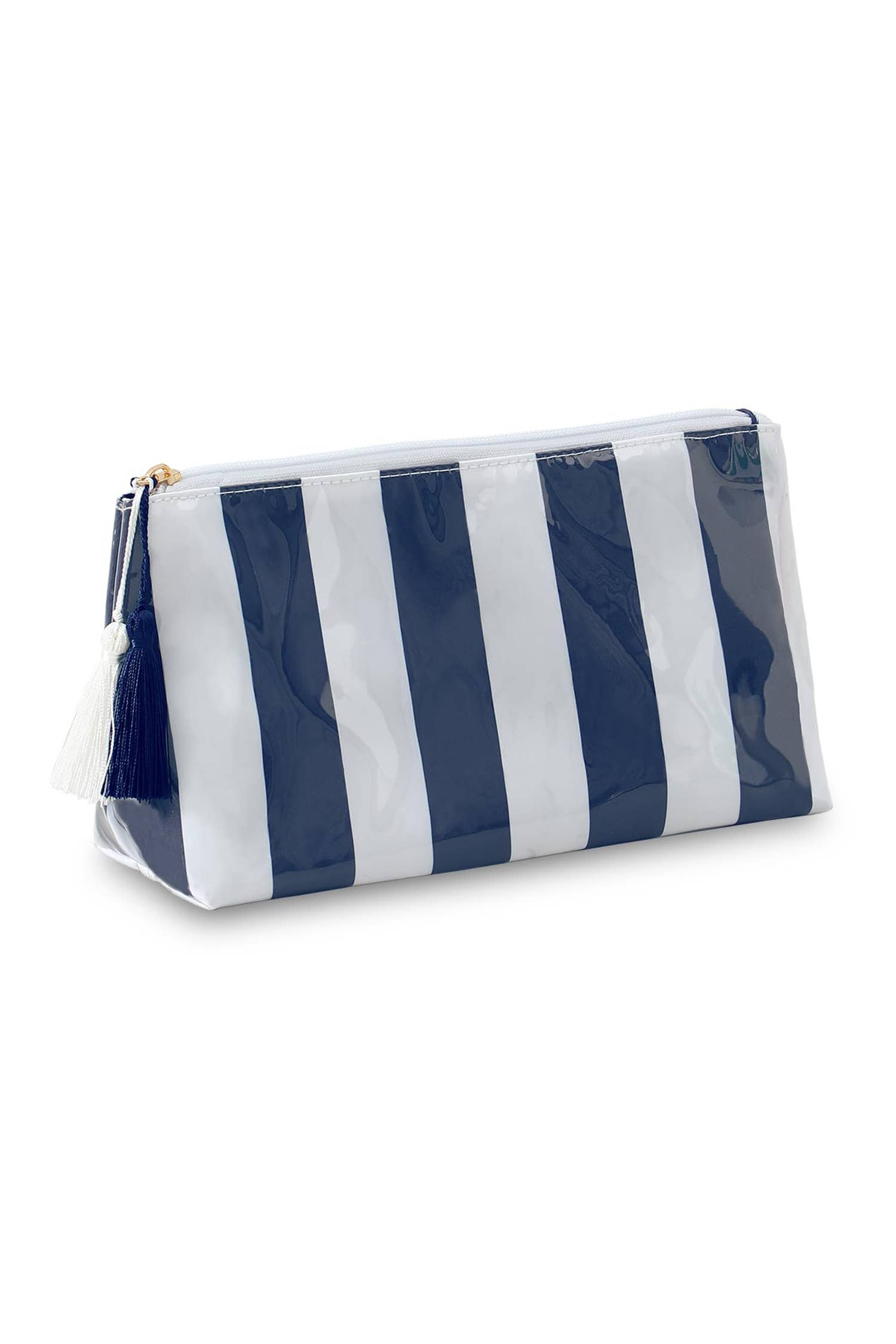 Striped Print Large Capacity Clear Makeup Bag: Red